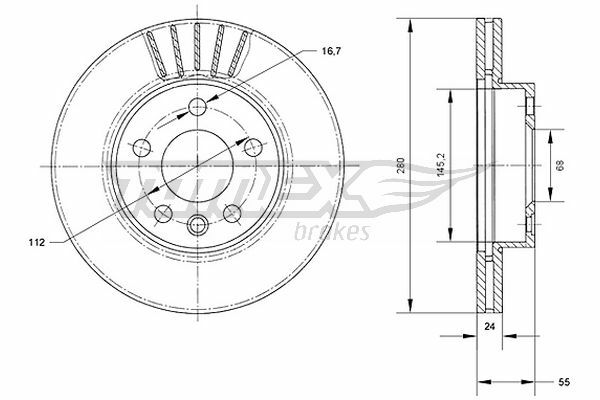 Brzdový kotúč TOMEX Brakes